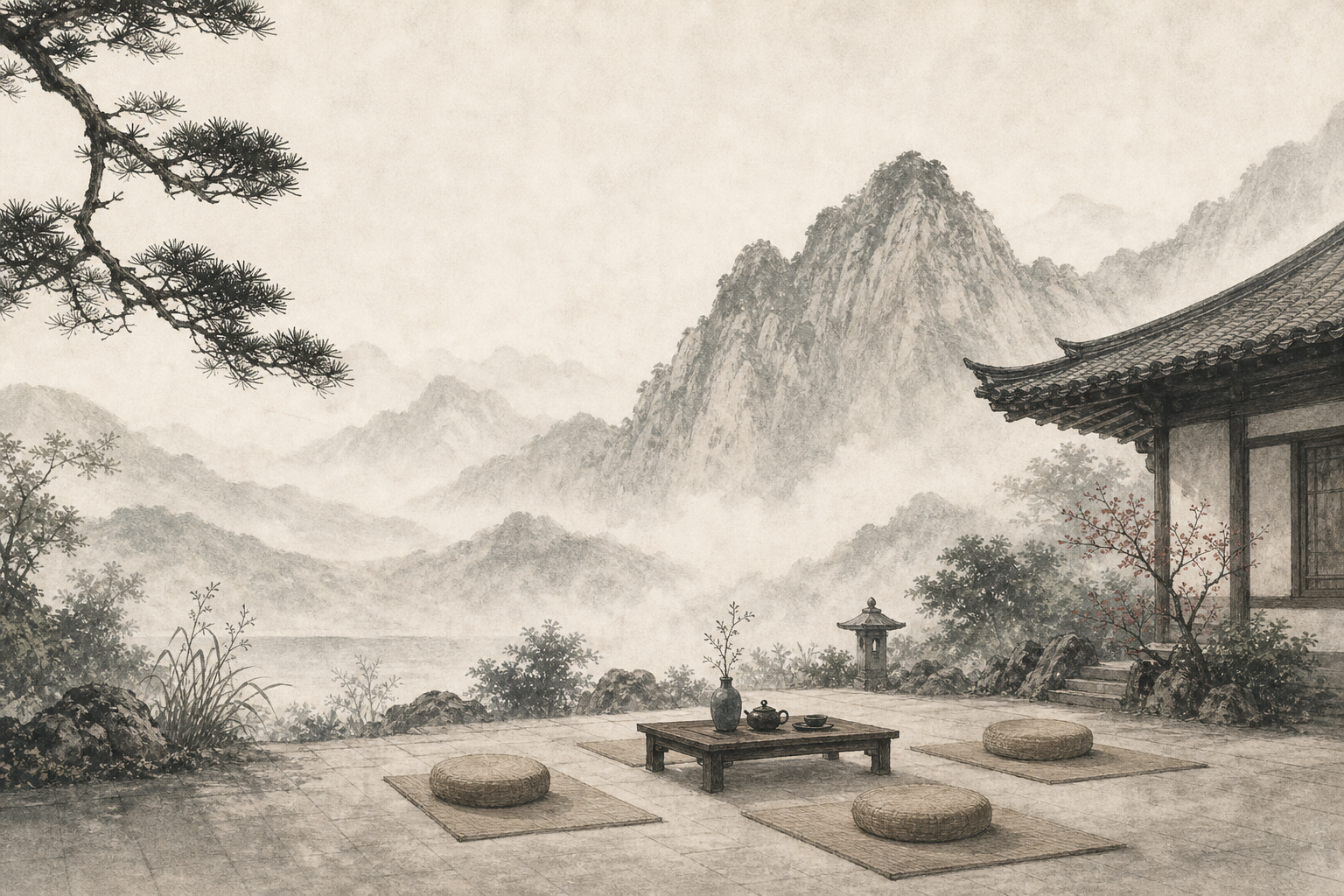 终南山辟谷营山院静养场景
